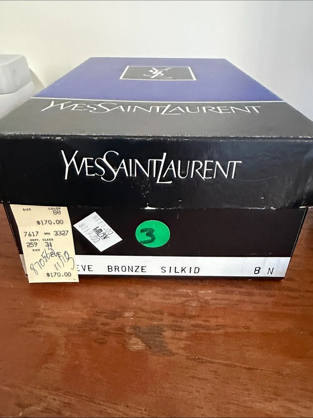 Yves Saint Laurent Metallic Gray Low Heel loafers